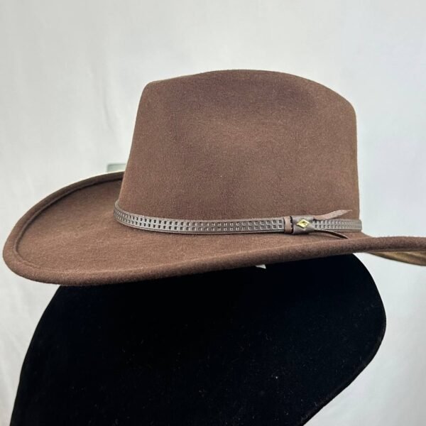 Sombrero Dexo, Color café estilo borsalino - Image 3