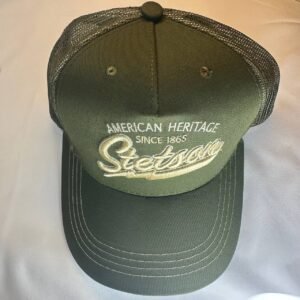Gorra, estilo Stetson, color verde, bordada