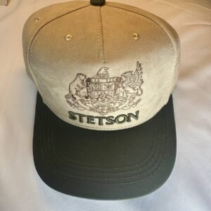 Gorra, estilo Stetson, color, beige con verde bordada